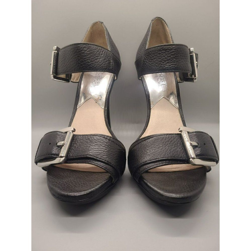 Michael Kors "FAITH" Double Strap Leather Heel Shoes